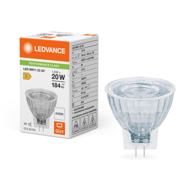 Ledvance GU4 MR11 36° 1,8W wie 20W neutralweißes LED-Reflektor 4000K 12V